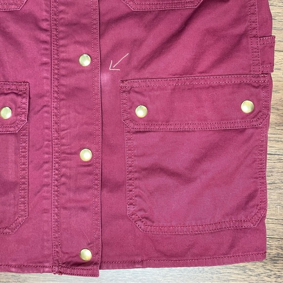 J. Crew Resin-Coated Twill Field Jacket Vintage Burgundy Size M NWT - Picture 9 of 16